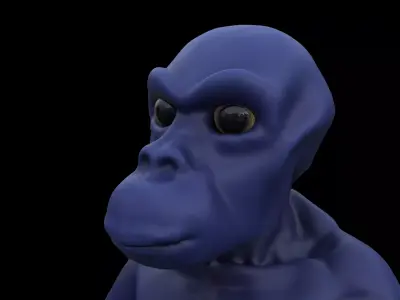 Humanoid Blue Alien RIGGED Low-poly 3D model