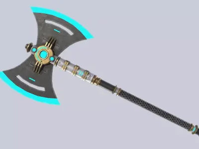 Scifi axe Low-poly 3D model