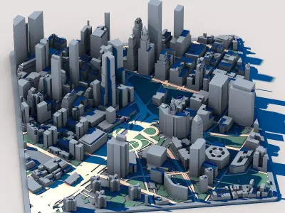 Manhattan Skyline New York City NYC Architecture Collection 3D model
