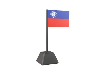 Civil Ensign of Myanmar 1974 v1 001 Low-poly 3D model