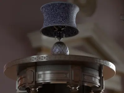 Lampshade-GL01-Navy Low-poly 3D model