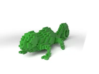 Chameleon Minecraft Voxel Low-poly 3D model