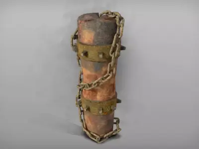 Totem with chain Free low-poly 3D model