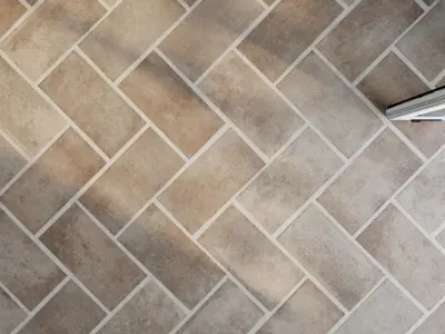 Ceramic tile set 01 - Terracotta Herringbone 3D model