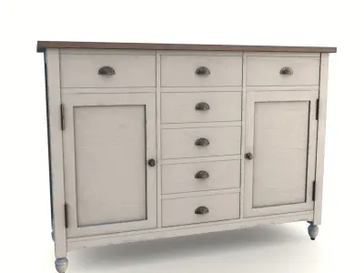 b table shabby chic Low-poly 3D model