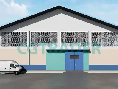 Industrial Warehouse 3d model exterior building 3D model