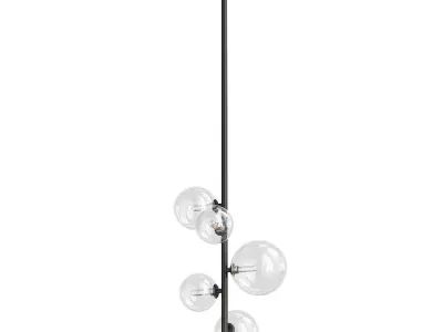 IONA collection pendant light with three glass bubbles hangin... Low-poly 3D model