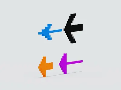 Arrow Pixel Collection Low-poly 3D model