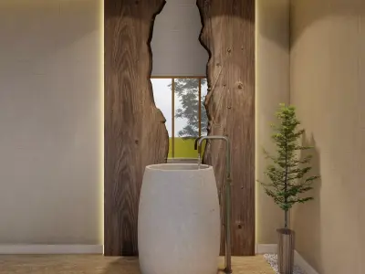 Wash basin Low-poly 3D model