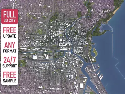 Milwaukee - 3D City Model Low-poly 3D model