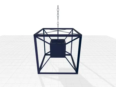 Light Lantern Square - Rectangle Chandelier 3D model