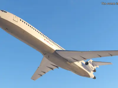  Boeing 727 Iran Aseman Airlines Rigged for Cinema 4D 
