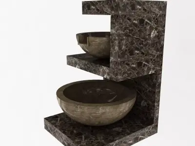 Garden Fountain Low-poly 3D model