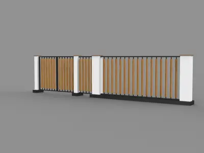 Modern fence 3D model