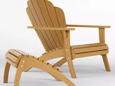 Adirondack footstool and chair 3D model