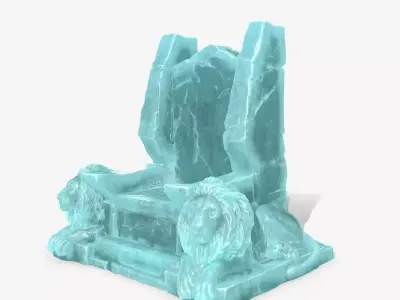 Ice Lion Throne Low-poly 3D model