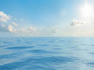 Seascape background with seamless sky panorama 3D model