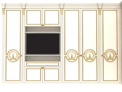 Classic Wardrobe Furniture 0403 White Low-poly 3D model