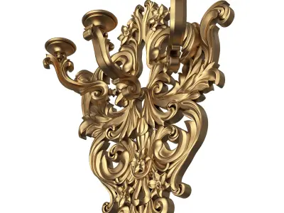 Classic Wall Chandelier 03 Low-poly 3D model