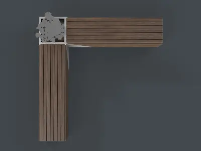 Modern Outdoor Bench 118 PBR Game Ready Low-poly 3D model