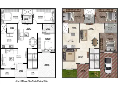 Realistic Photoshop Floor Plan Render 3D model