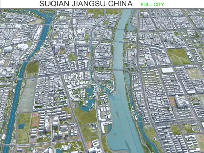 Suqian Jiangsu China 100km Low-poly 3D model