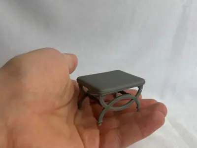 Living room stool style 2 vintage  3D print model