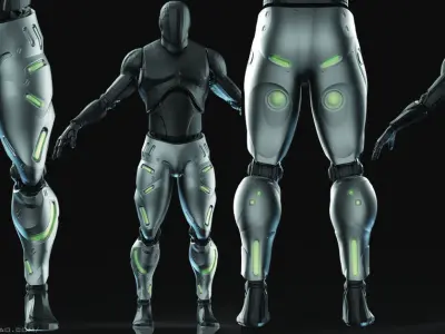 IMM 20 Scifi Legs KitBash with Uvs - Plus LP HP 3D model