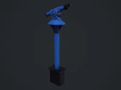 Blue Beach Telescope Low-poly 3D model