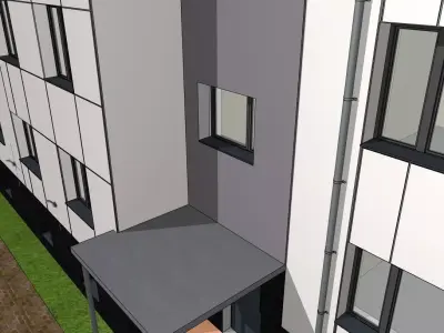 Modern Apartment Block 3D Model   3D model