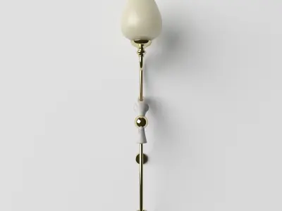 Wall  art nouveau lamp 3D model
