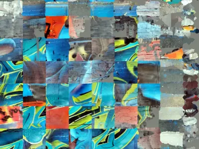 blue graffiti writing on wall raw scan 3D model