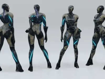 Futuristic Spy Low-poly 3D model