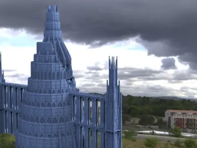 Babylon Aqueduct Huge tower 3D model