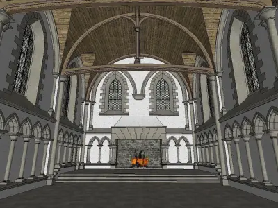 Architecture-Religion-God-Culture-Temple-0247 church with sta... 3D model