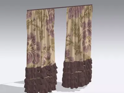 Curtain Low-poly 3D model