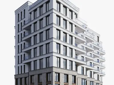 Modern residential building 20 3D model