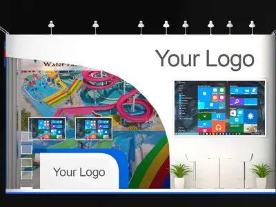 Exhibition Stand - 6m x 6m 3D model 3D model