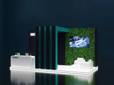 booth 6x3 open 3 side  3D model