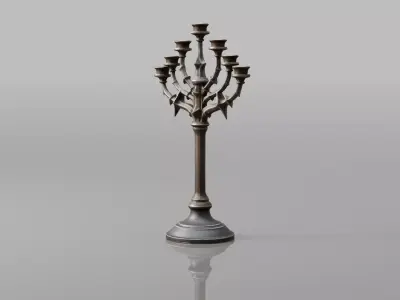 Candle Holder Ritual Low-poly 3D model