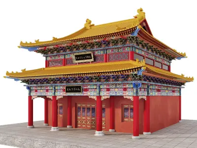 Imperial Palace Hall - Double-Eaved Historic Architecture 3D model