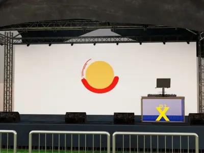 Event Aluminium Stage and Park Design Low-poly 3D model Low-poly 3D model