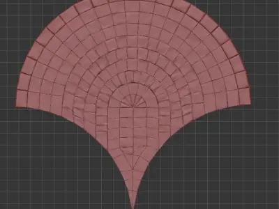 decorative cube stone road 3D model