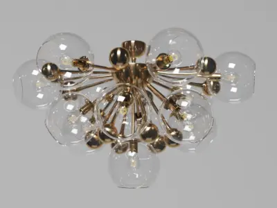Olmo Glass Semi Flush Mount 3D model
