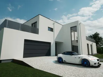 Modern flat house 3D model