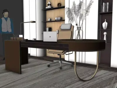 Modern Office Interior 3D Model SketchUp 2018 2021 FBX OBJ DAE 3D model