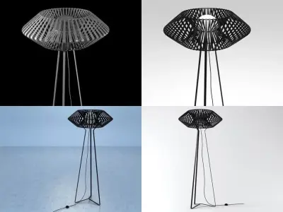 V floor lamp 3D model