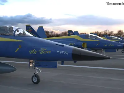  Fighter Jet HESA Saeqeh Blue Color with Pilot 