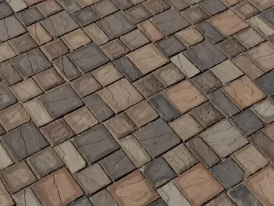 Rustic Cobblestone Pavers PBR Texture Texture