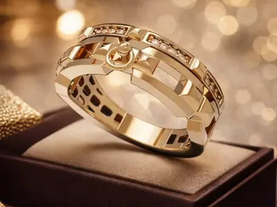 Architectural Geometric Ring 3D print model